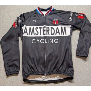 Amsterdam Full Zip Thick Long Sleeve Cycling Jersey Sz 3XL 100% Polyester